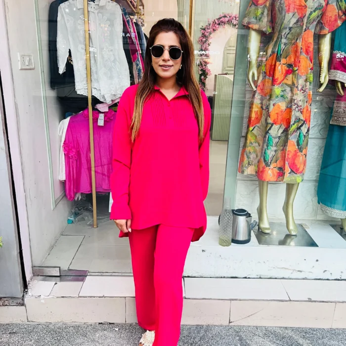 Premium Slub Cotton Pintex Co-ord set 0012