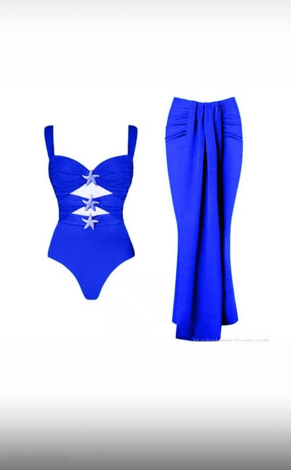 Beautiful Blue Beach Wear Drape (3 pcs. set) 0010 - Image 3