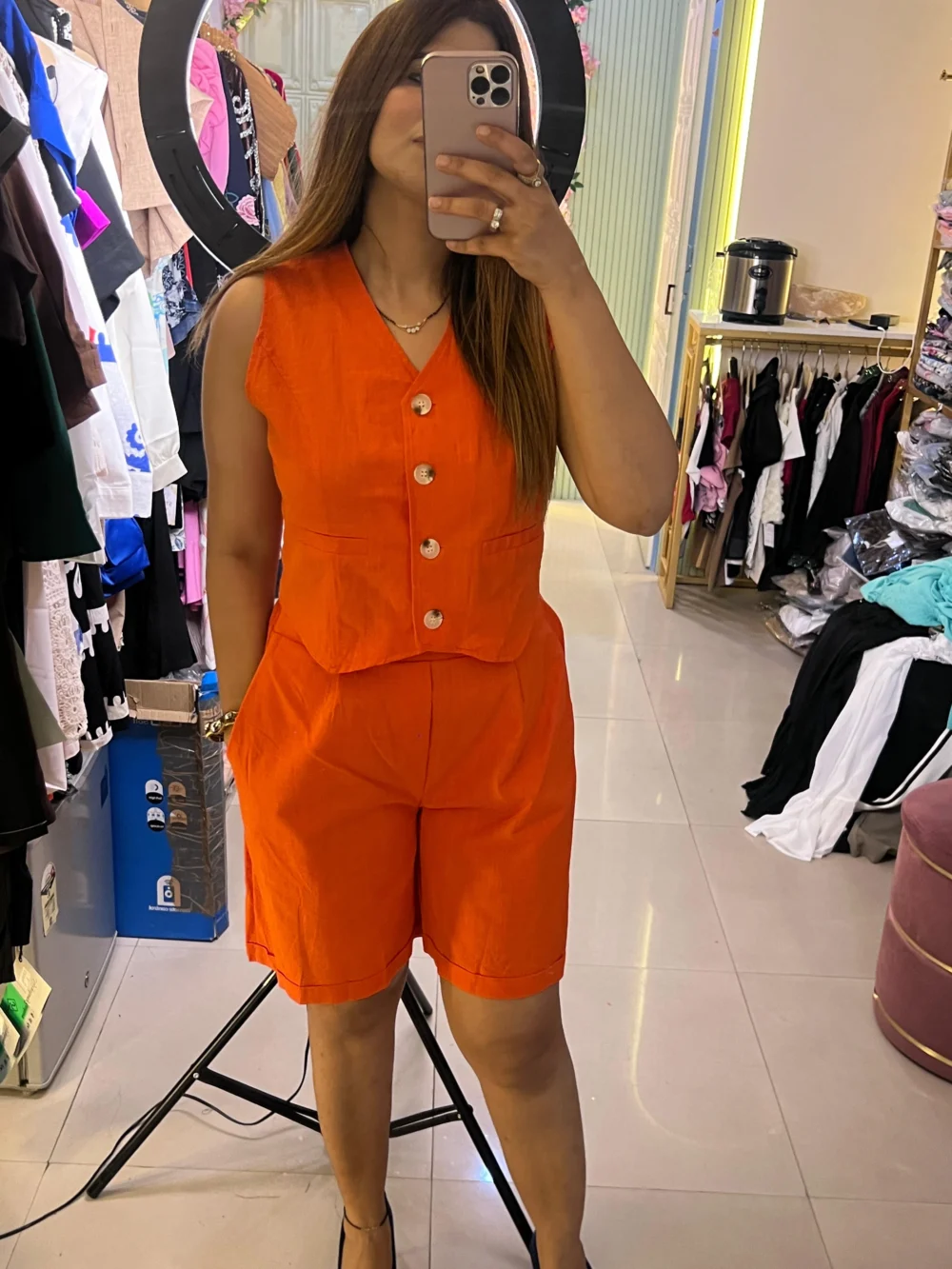 Linen Short Set 0016