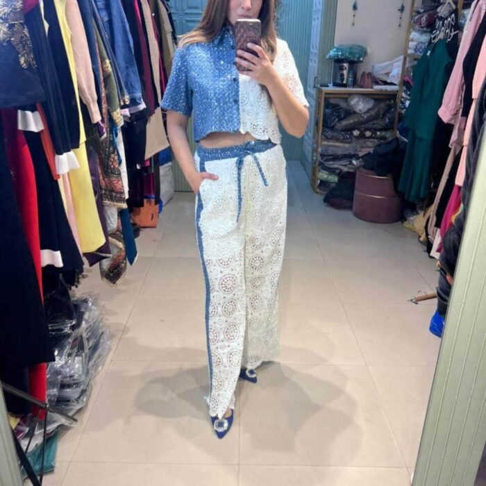 Premium Denim and Crochet DRESS