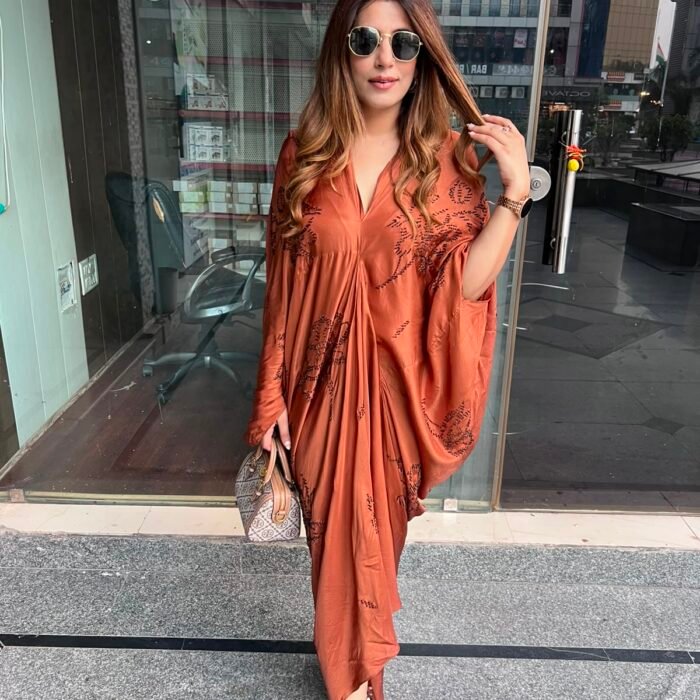 Rust Bloom kaftan Dress