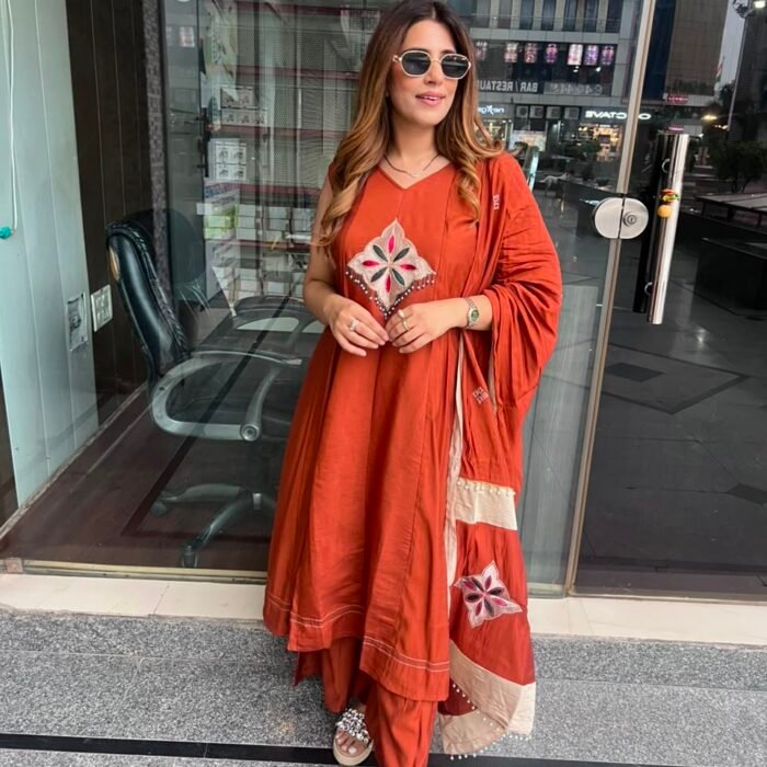 Rose Saffron Premium A-Line Suit Set