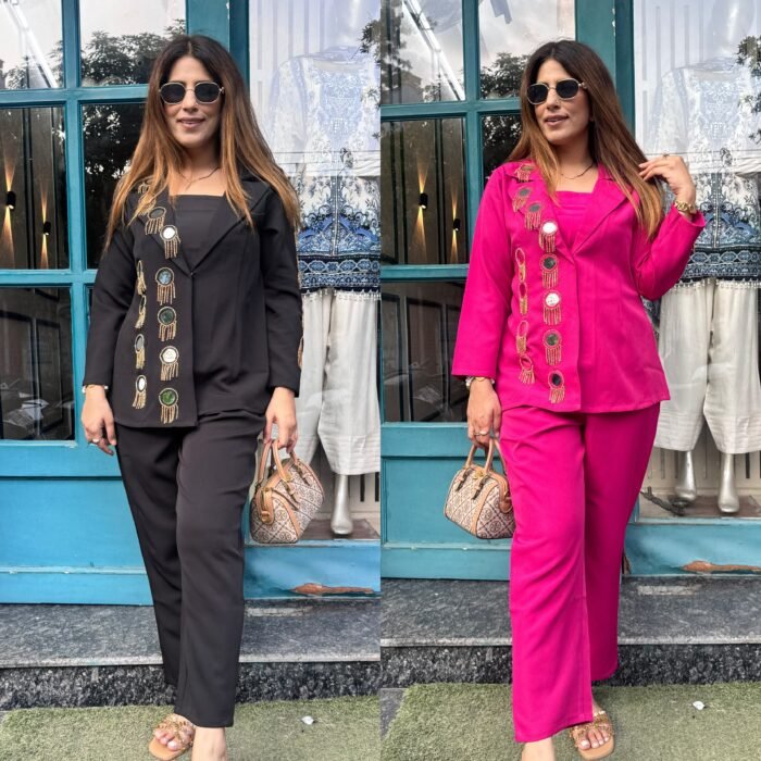 Mirror Work Co-Ord Set with Blazer