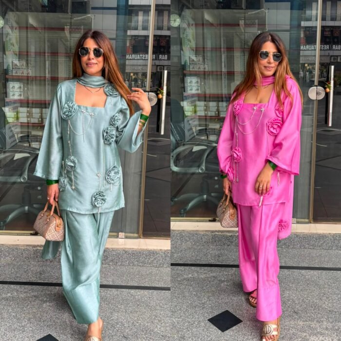 Rosette Embellished Suit Set