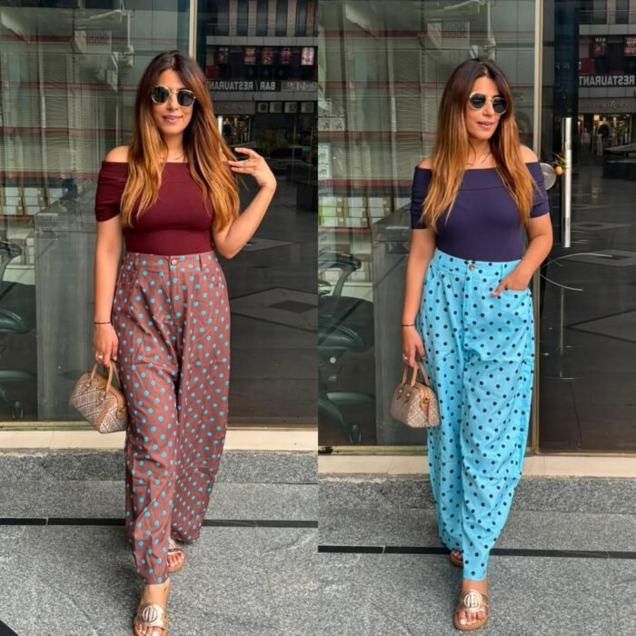 Retro Polka Wide-Leg Pants