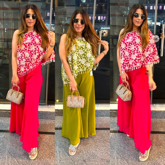 Embroidered Cape Festive Co-ord Set