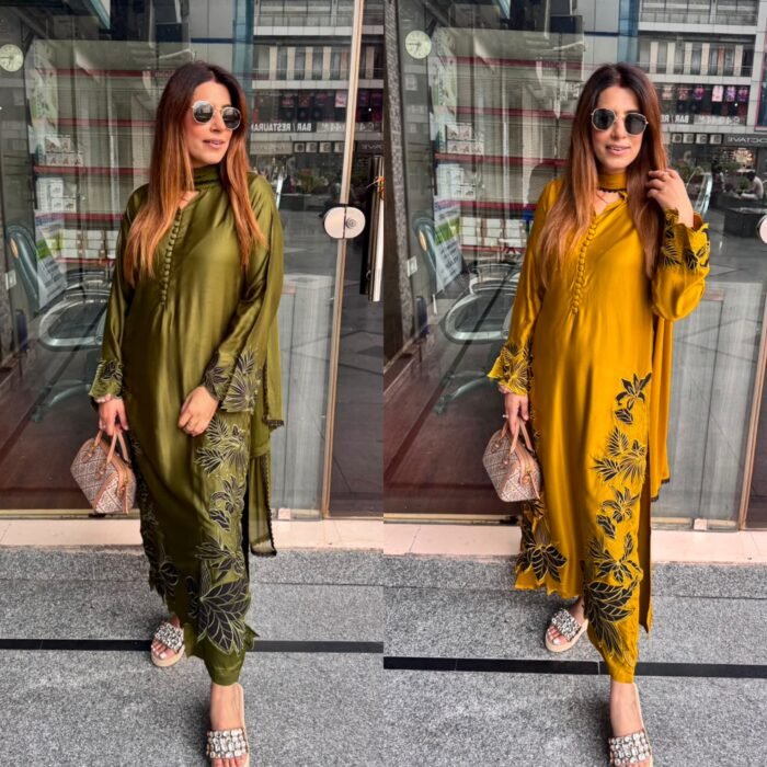 Designer Satin Kaftan Suit Set